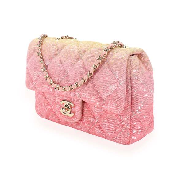 Chanel Pink Ombré Sequin Mini Flap Bag - Picture 2 of 8